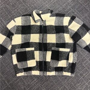 American eagle plaid Sherpa coat